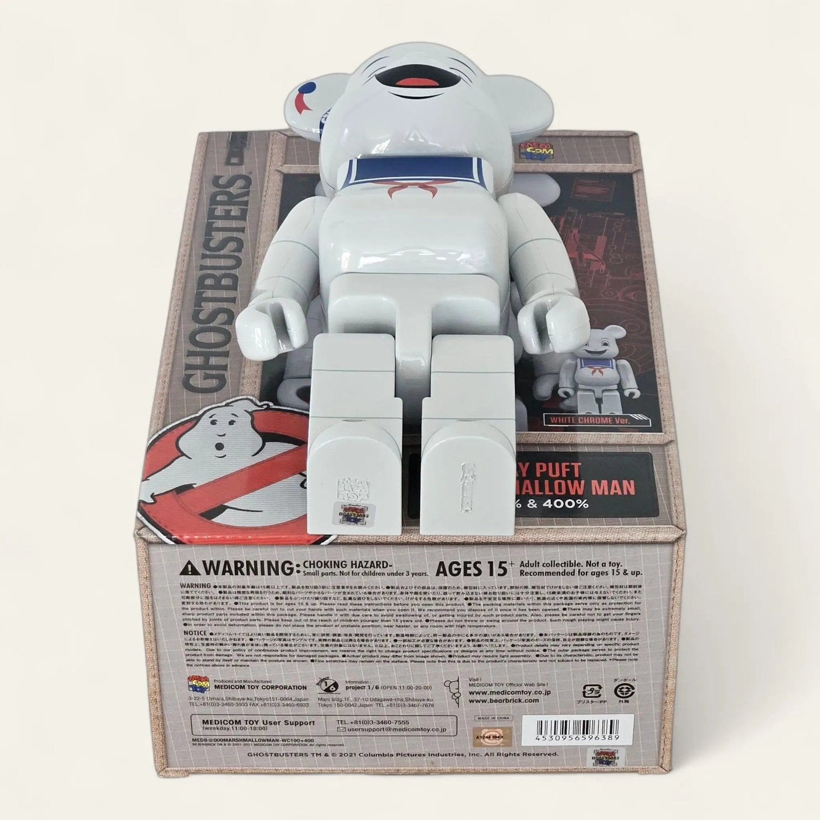 BE@RBRICK Stay Puft Marshmallow Man White Chrome Version (100%+400%) 4 BE@RBRICK Stay Puft Marshmallow Man White Chrome Version (100%+400%) - Image 4
