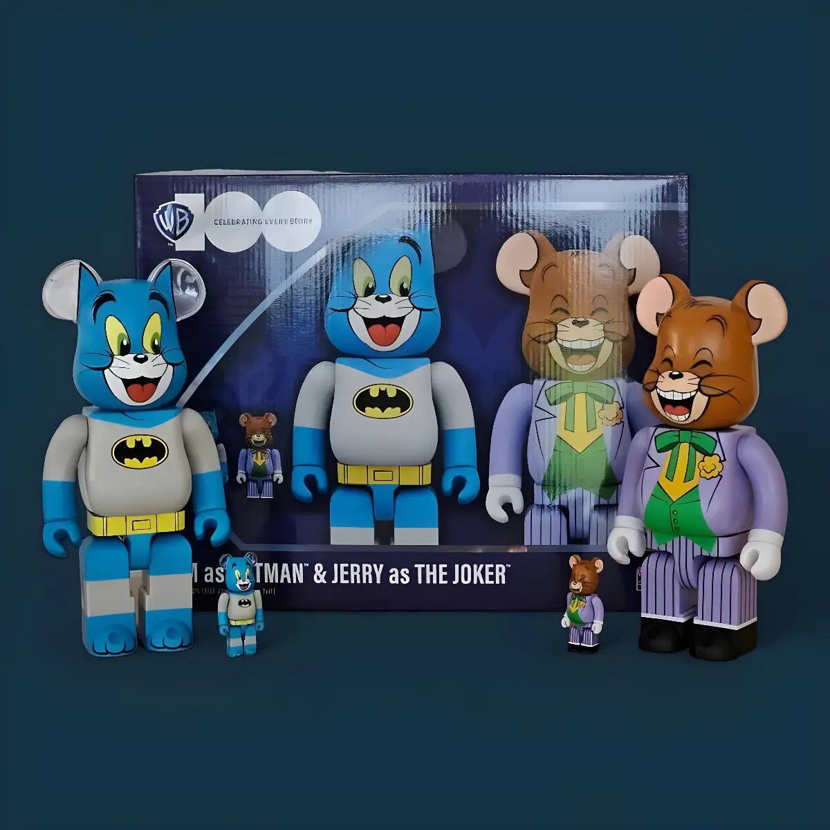 BE@RBRICK Tom as Batman & Jerry as The Joker (100%+400%) 2 BE@RBRICK Tom as Batman & Jerry as The Joker (100%+400%) - Image 2