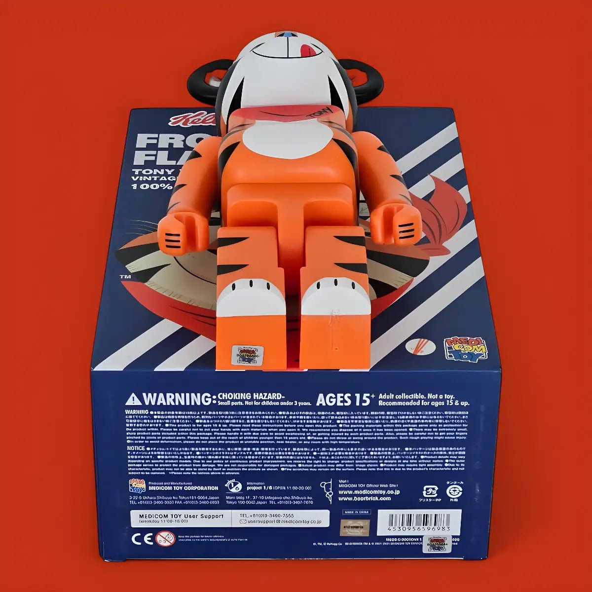 BE@RBRICK Tony the Tiger Vintage Version [Kellogg’s Corn Frosties] (100%+400%) - Image 3