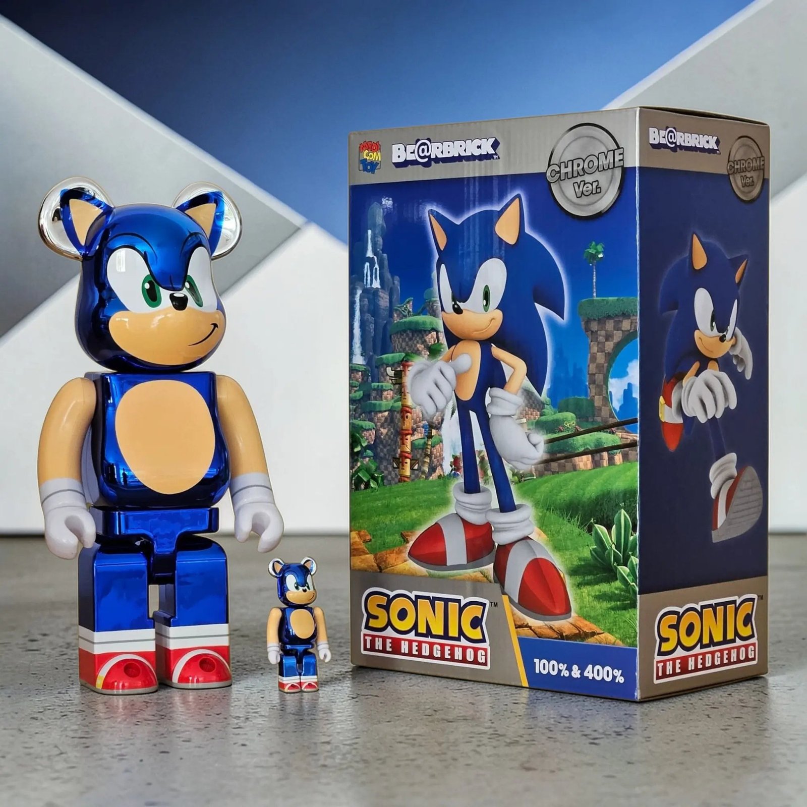 BE@RBRICK Sonic the Hedgehog Chrome Version (100%+400%) 2 BE@RBRICK Sonic the Hedgehog Chrome Version (100%+400%) - Image 2